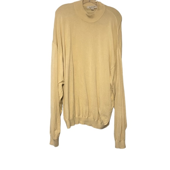 Pronto-Uomo Cream Silk Blend Long Sleeve Mock Neck Sweater Size 2XL - Picture 4 of 5